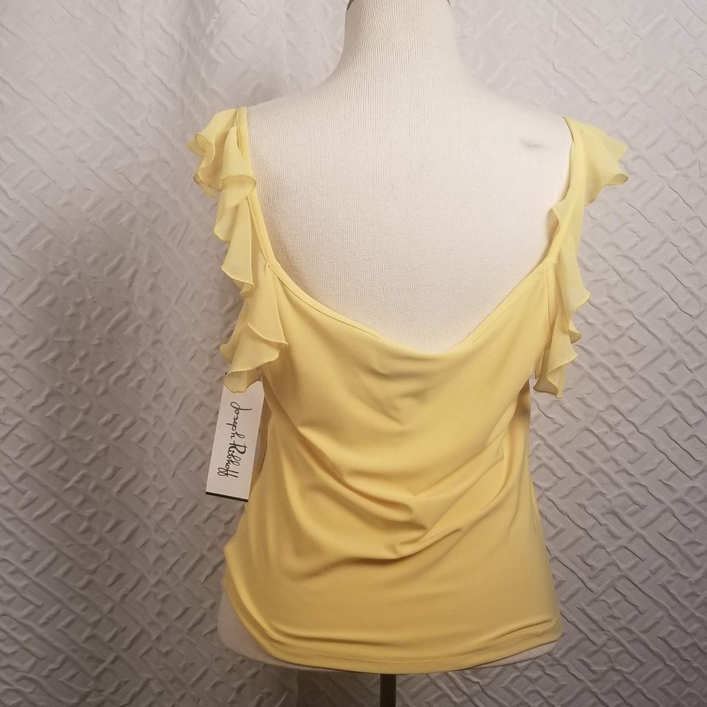 Joseph Ribkoff NWT Yellow Ruffled Sleeveless Top - Picture 2 of 7